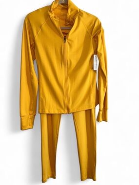 Swankaposh Yellow Athletic Jacket & Leggings Set
